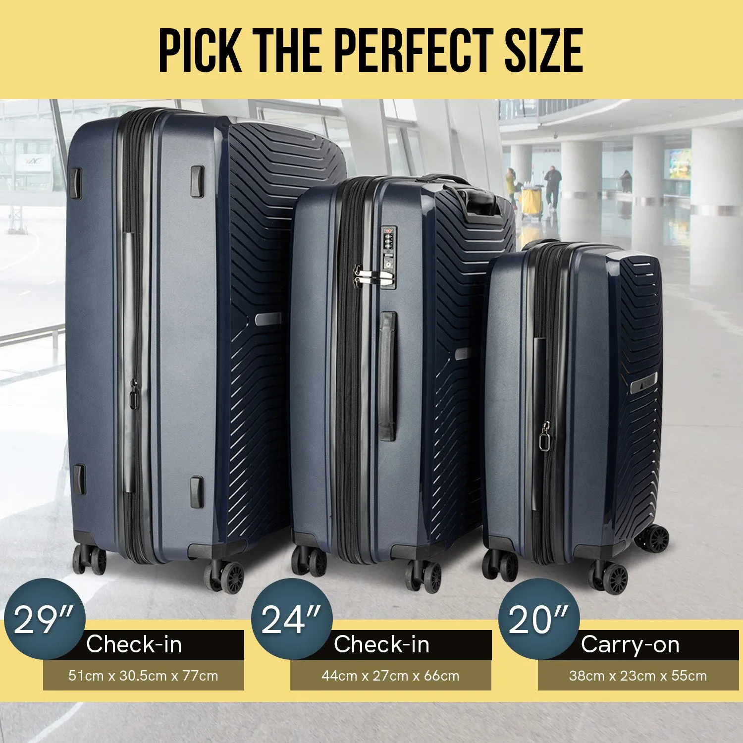 Astra 29in Lightweight Hard Shell Suitcase - Aegean Blue
