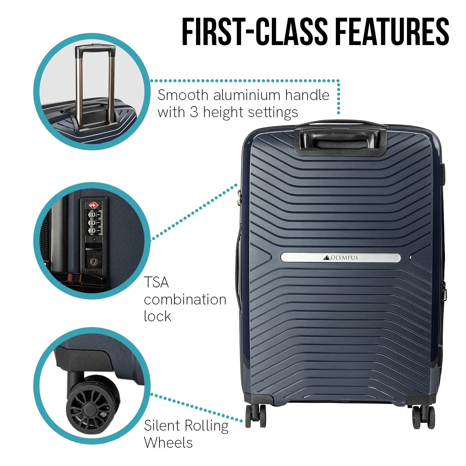 Astra 29in Lightweight Hard Shell Suitcase - Aegean Blue