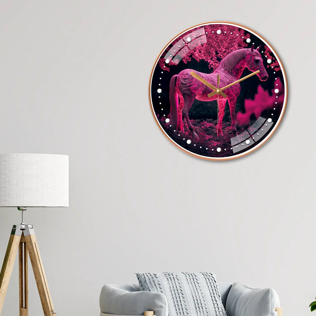 Beautiful pink unicorn wall clock