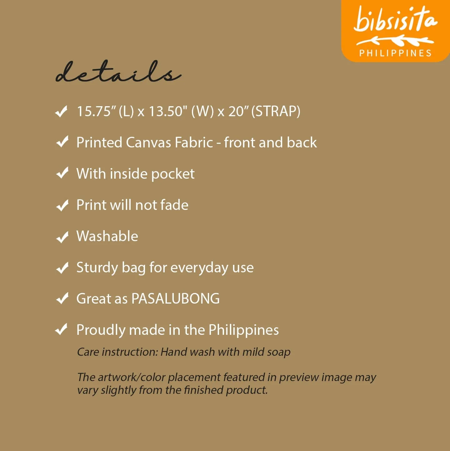 Bibsisita Canvas Tote Bag- BUBBLES KALESA