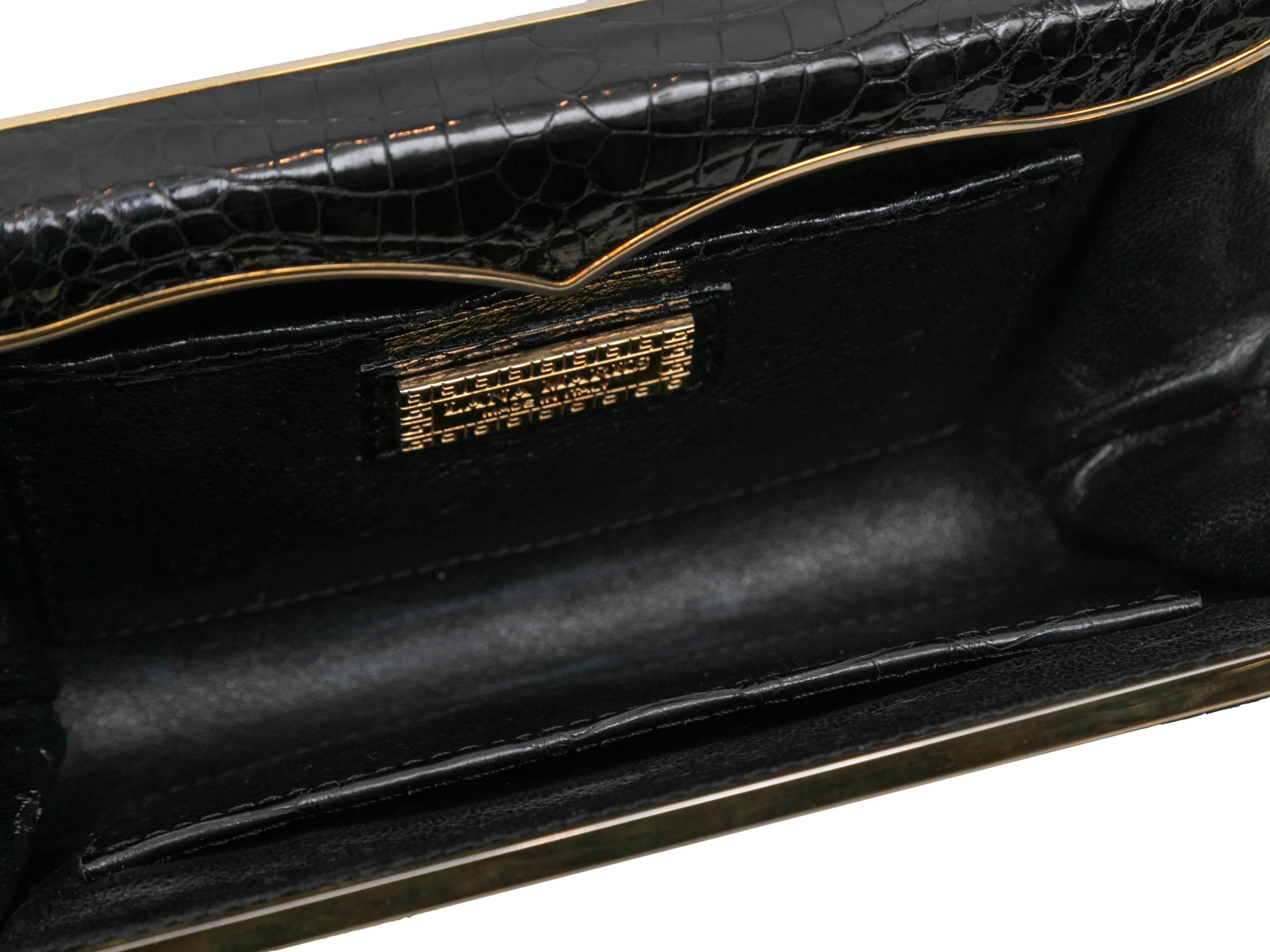 Black Lana Marks Cleopatra Crocodile Evening Bag