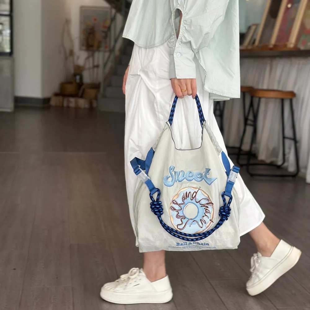 Bohemian Floral Embroidery Rabbit Cat Nylon Bag