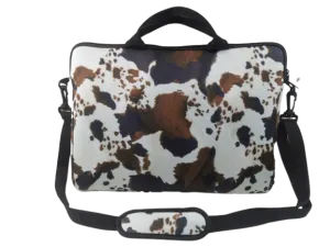 Brown Cowhide Laptop Shoulder Bag