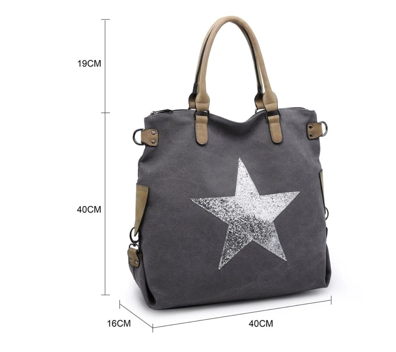 Canvas Star Bag - Khaki