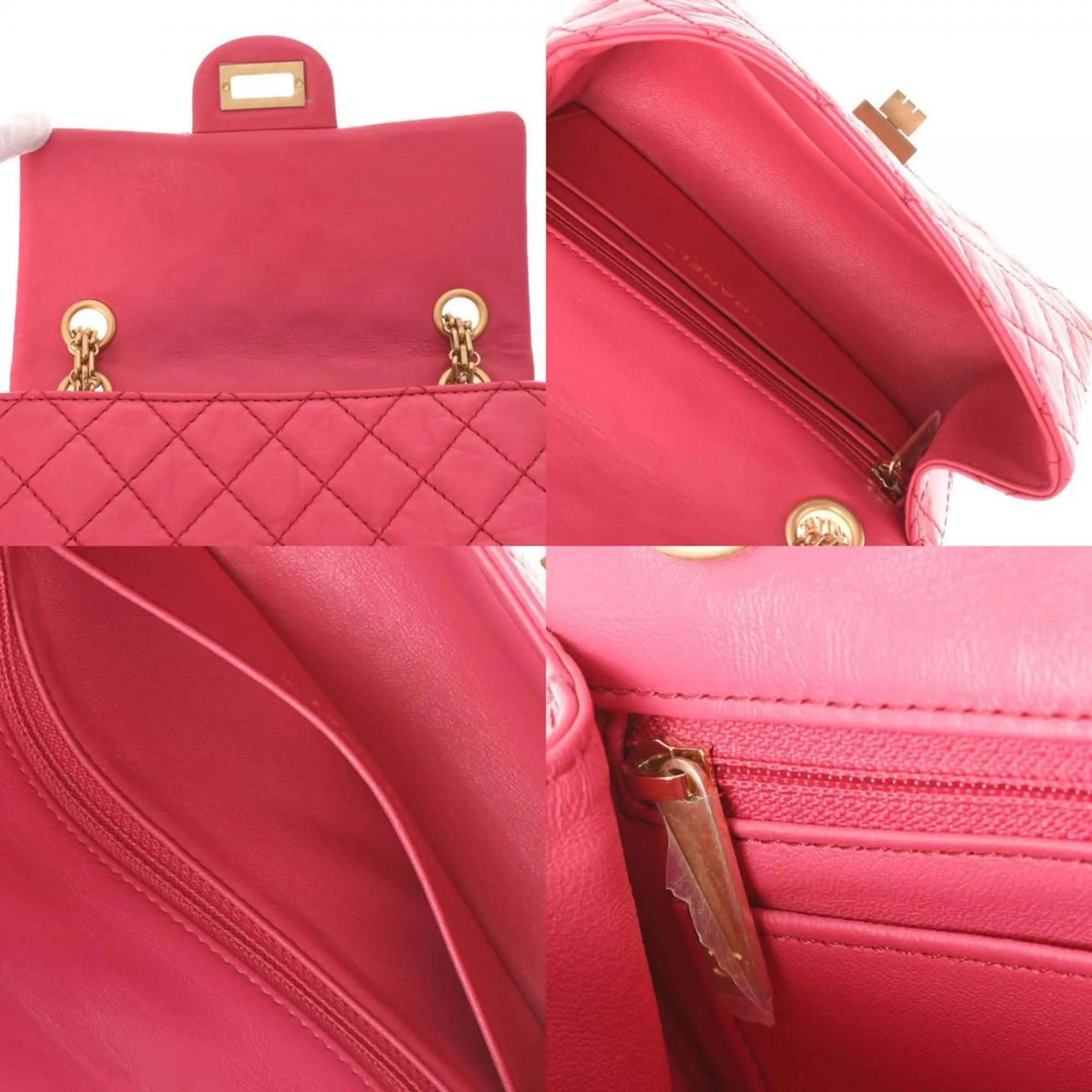 Chanel 2.55 chain pink tone ladies calf shoulder bag