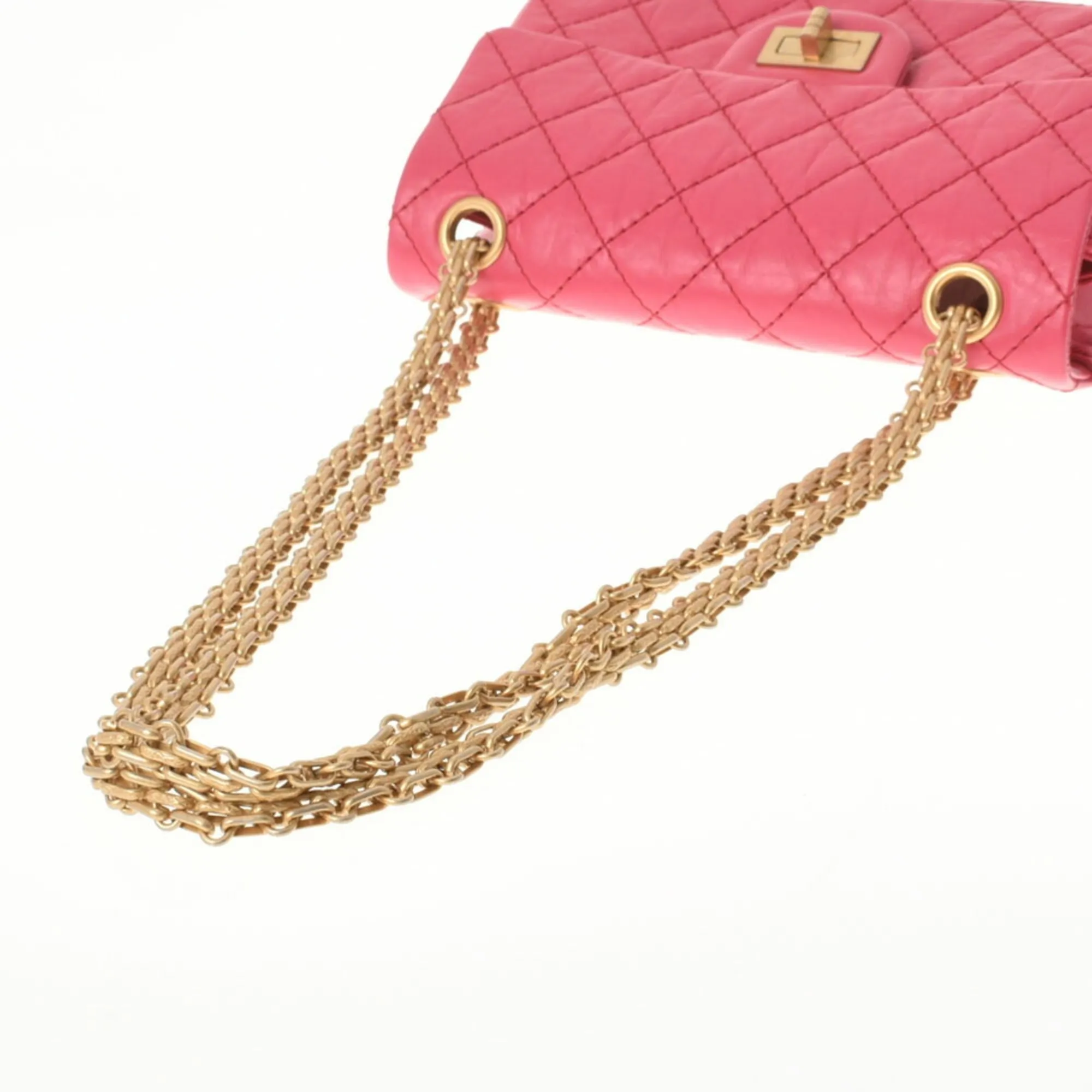 Chanel 2.55 chain pink tone ladies calf shoulder bag