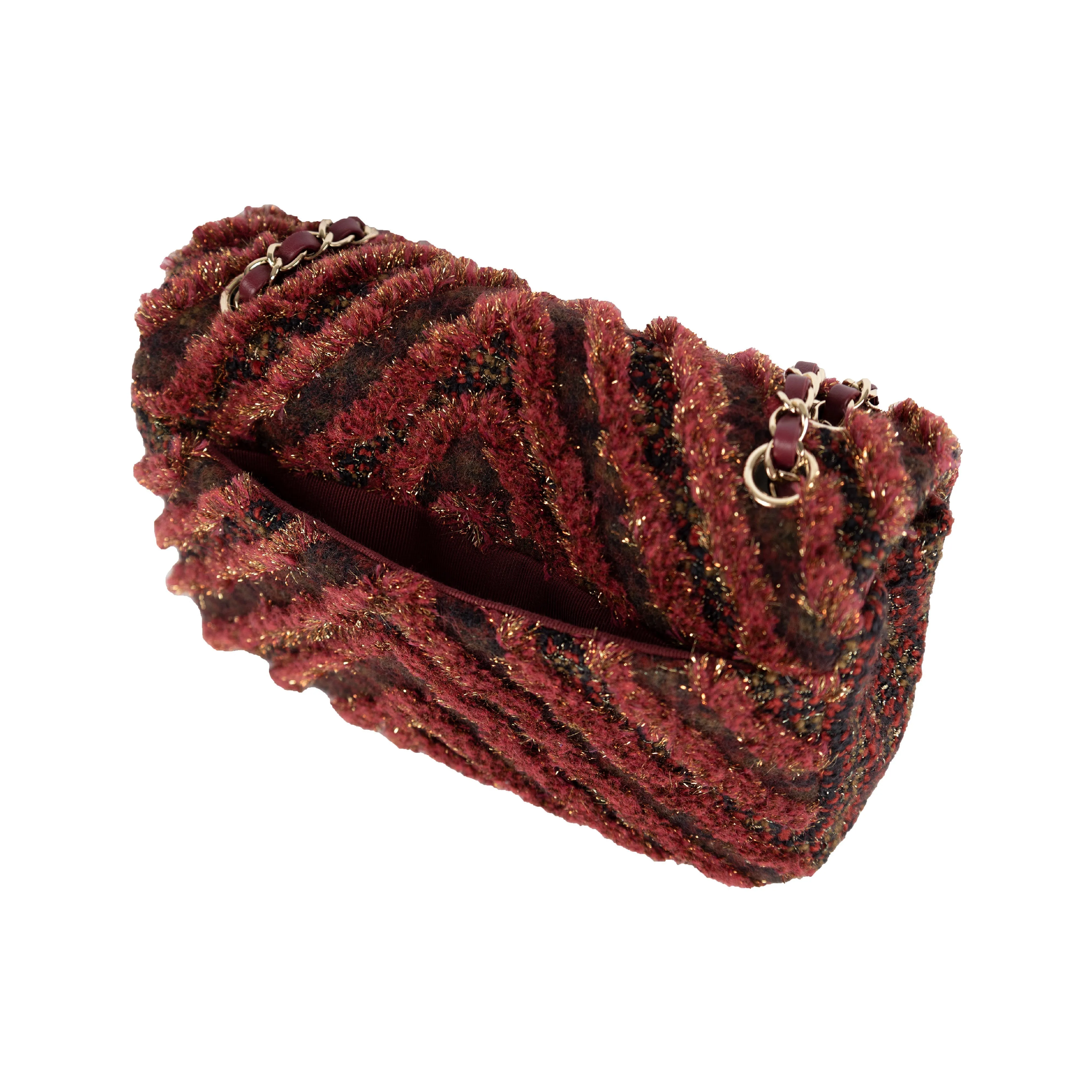 CHANEL Chanel Red Tweed Flap Bag