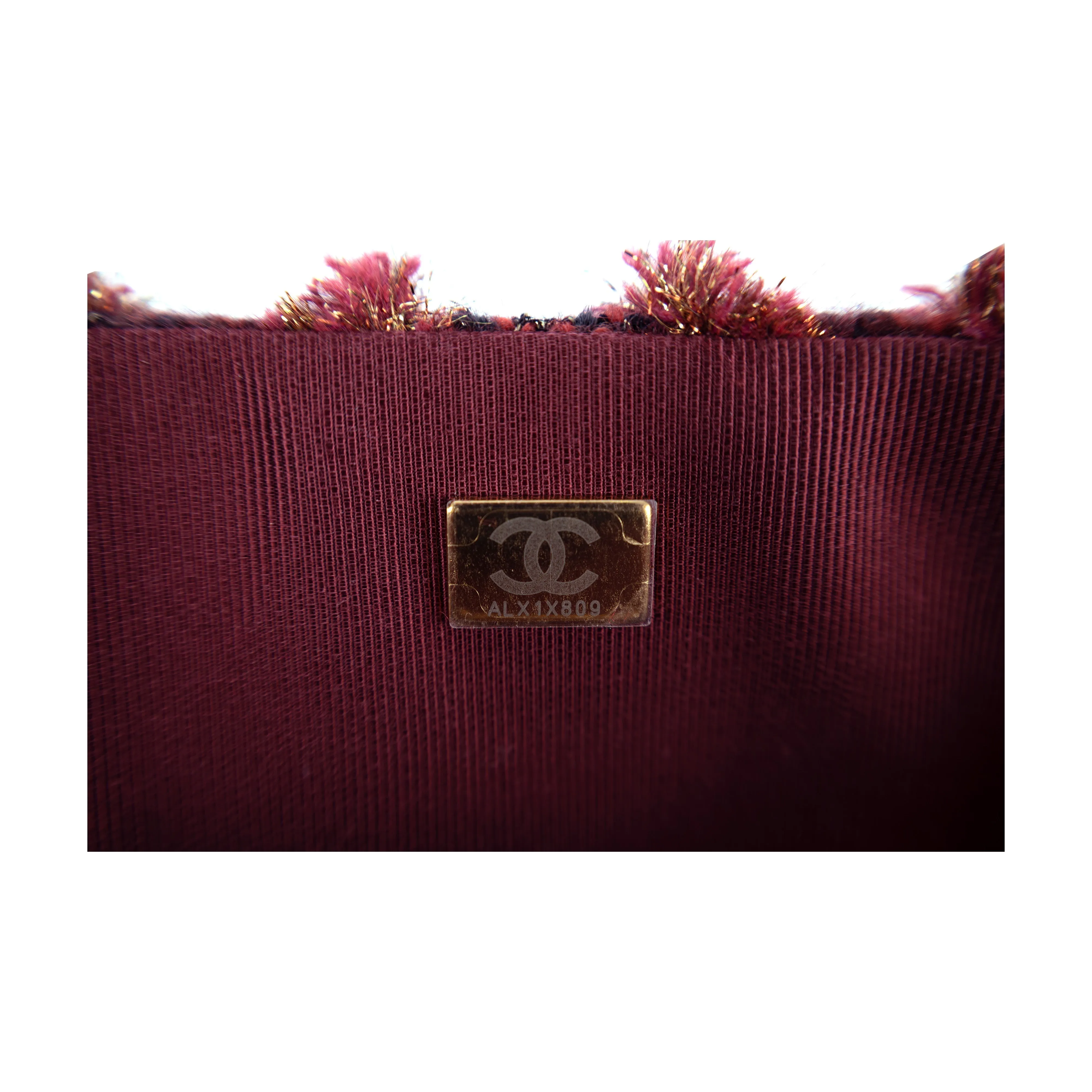 CHANEL Chanel Red Tweed Flap Bag