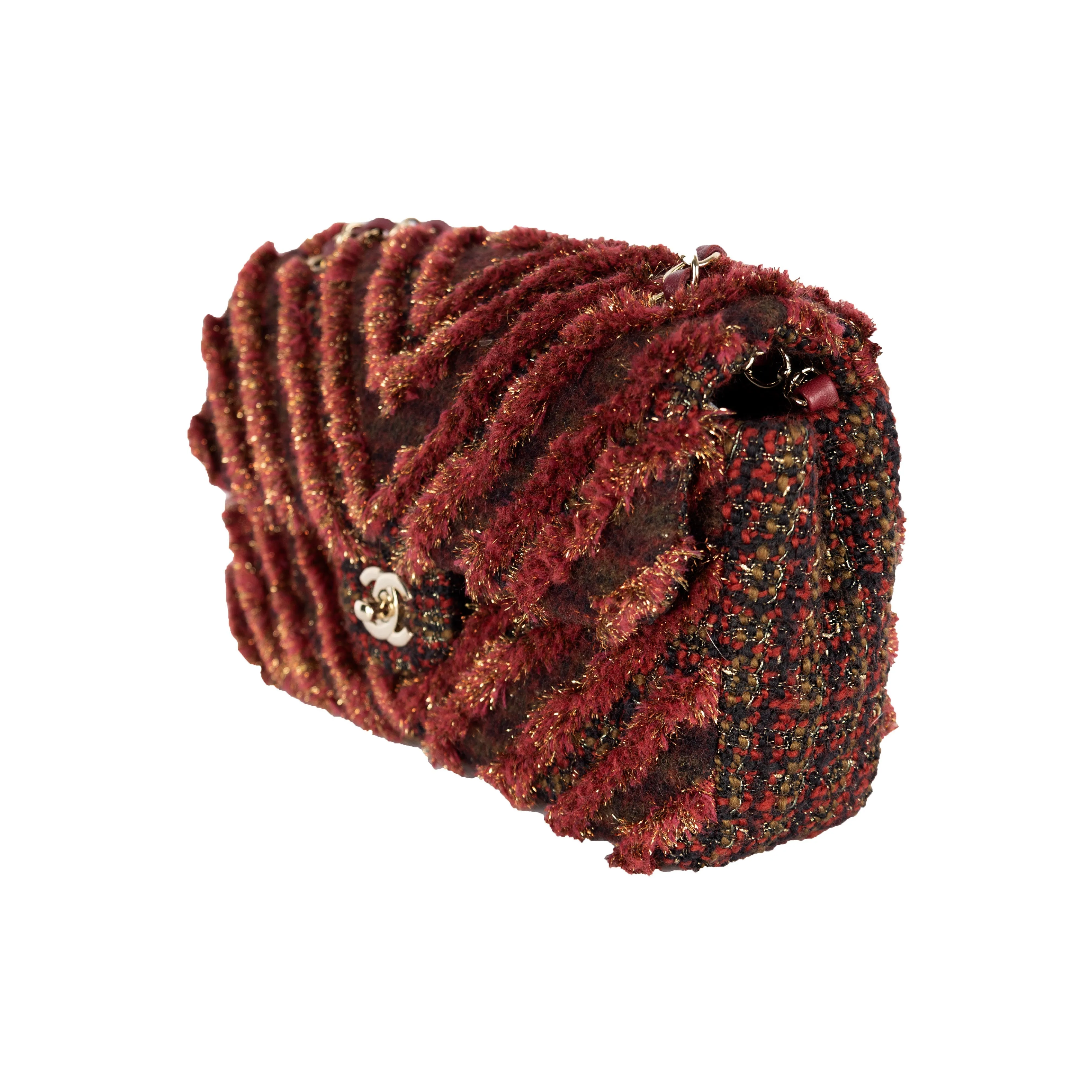 CHANEL Chanel Red Tweed Flap Bag