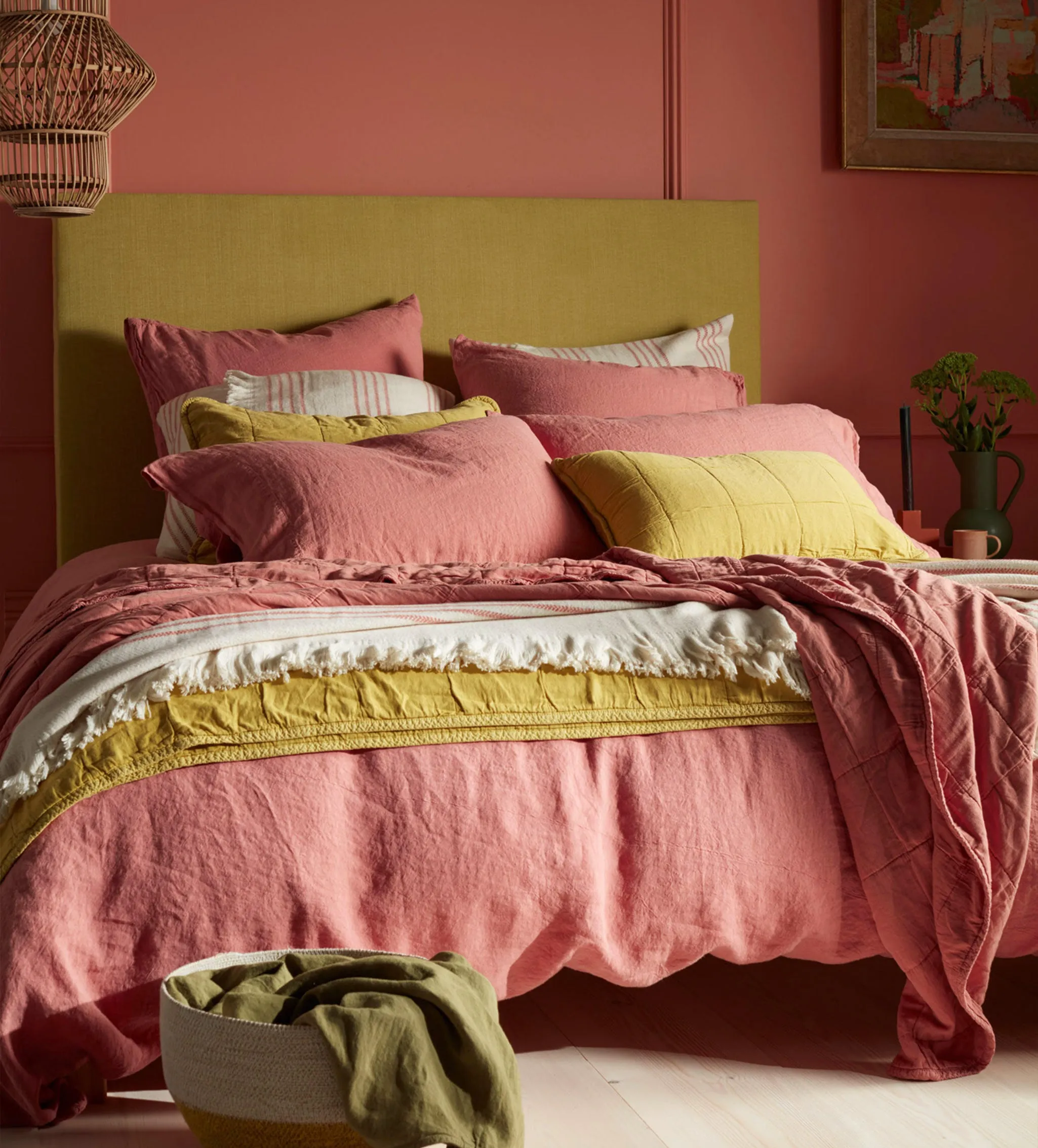 Chartreuse Finn 100% Cotton Quilted Cushion Cover
