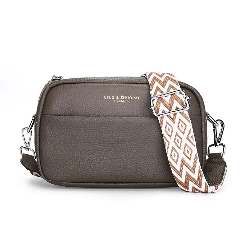 Chic Geometric Strap Leather Crossbody