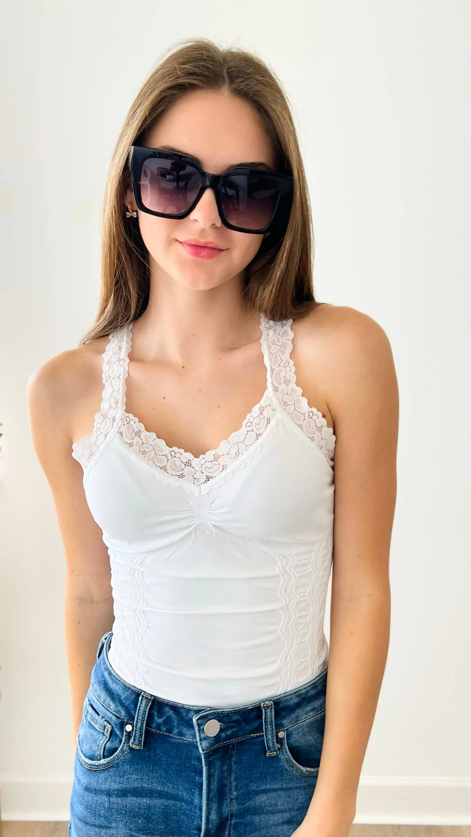 Crazy Beautiful Lace Cami - White