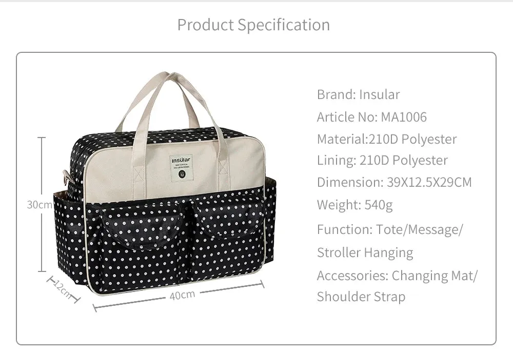 Diaper Tote waterproof Bag Large Capacity