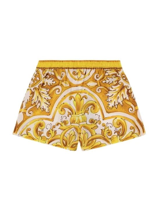 Dolce&amp;Gabbana   Maiolica print cotton shorts 