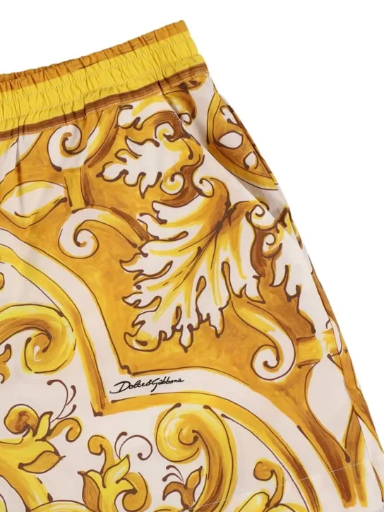Dolce&amp;Gabbana   Maiolica print cotton shorts 
