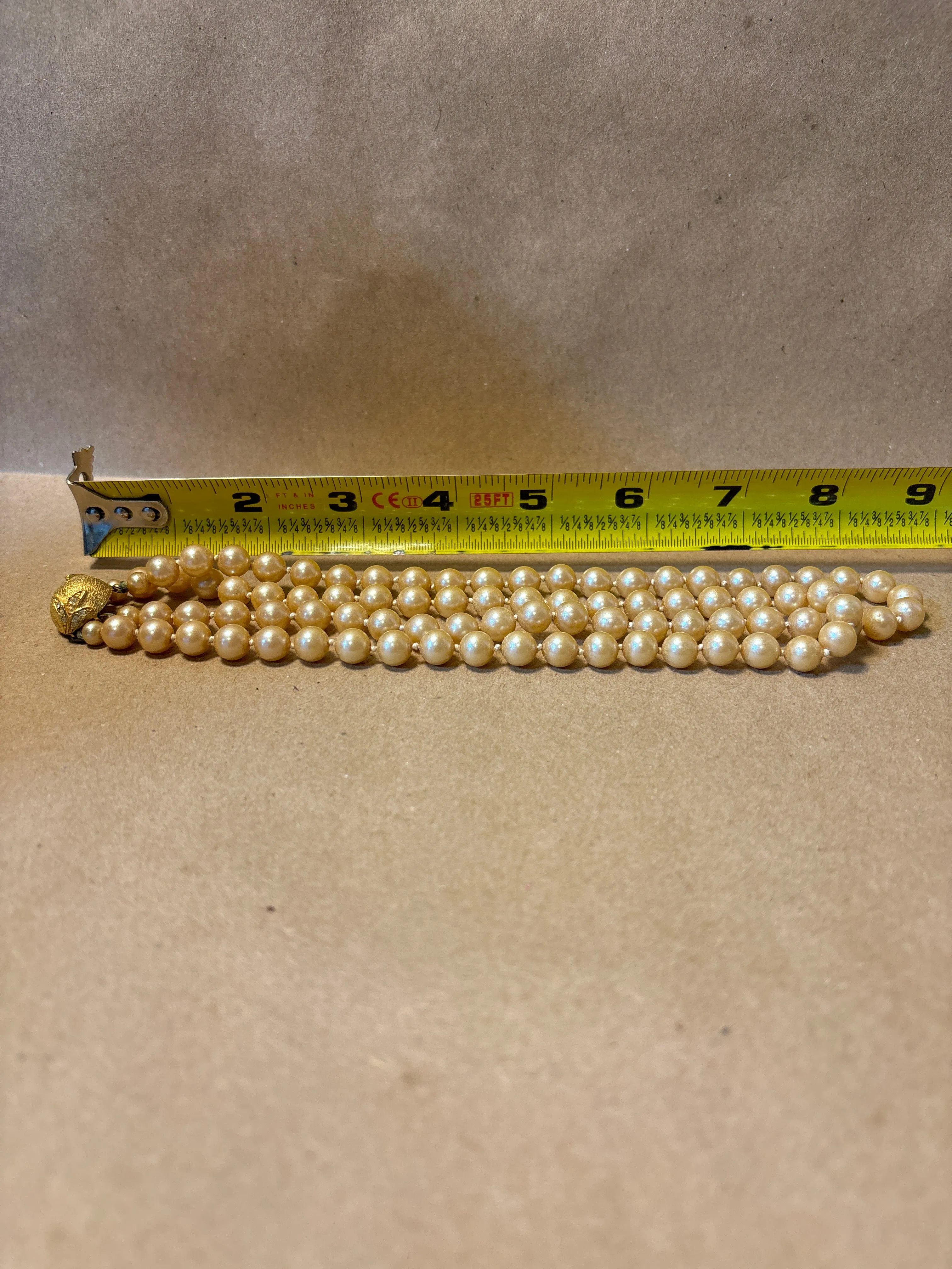 Faux Pearl Choker with Ornate Clasp