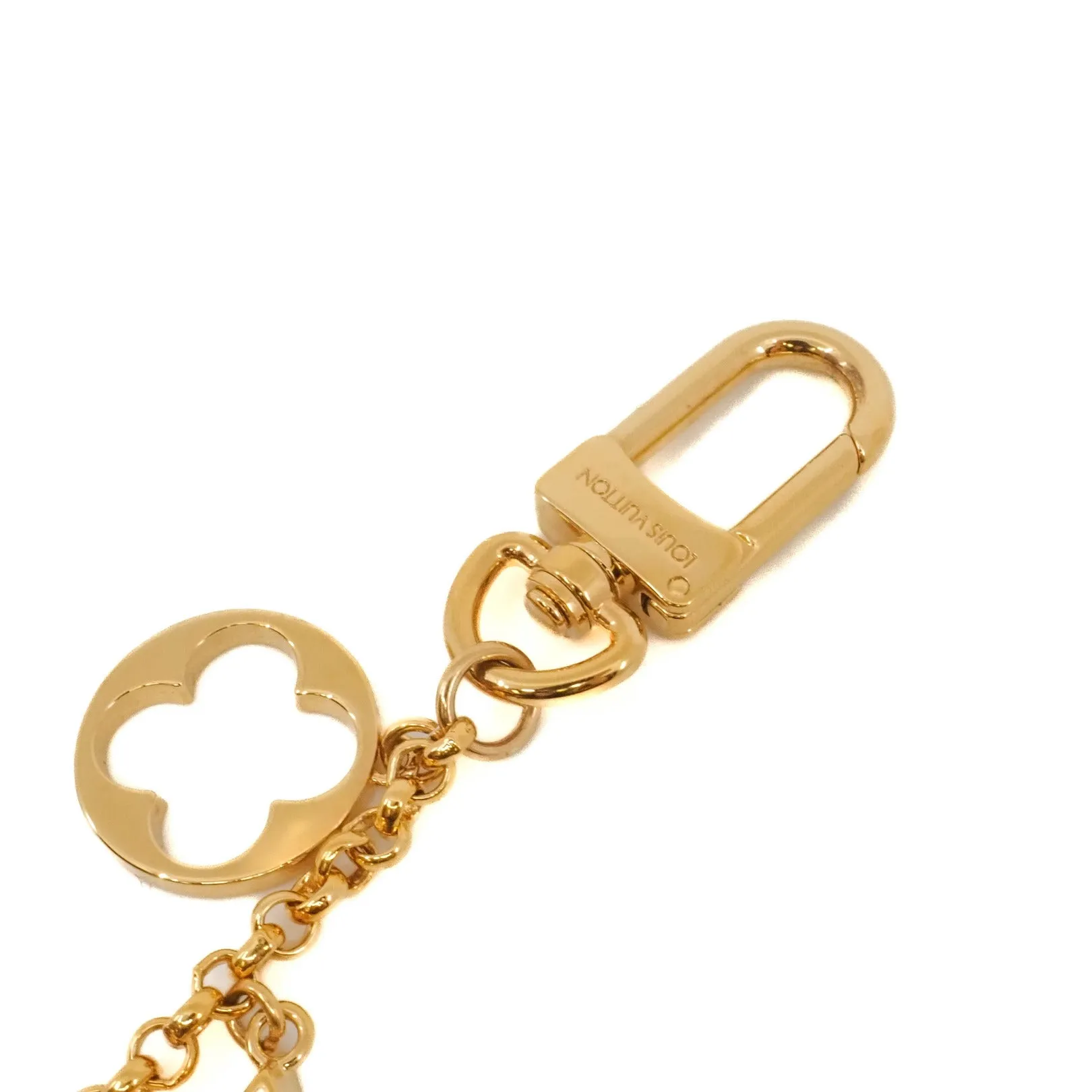 Fleur de Monogram Bag Charm Chain in ghw