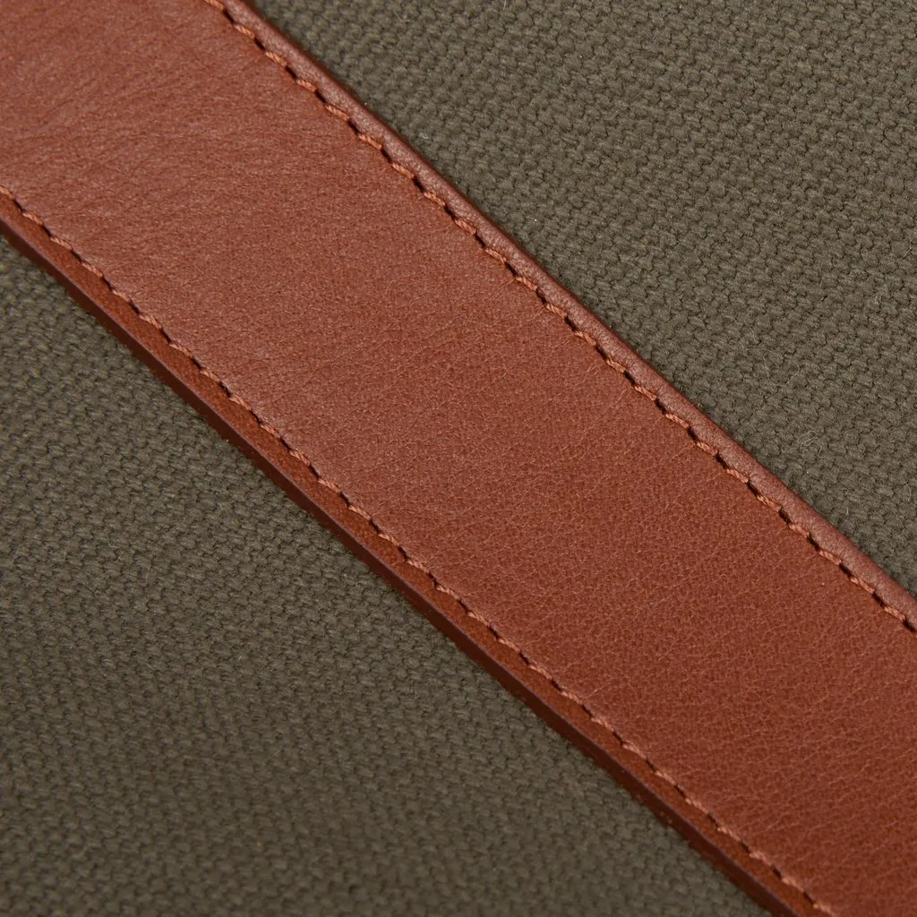 Green Canvas Chestnut Leather Garment Bag