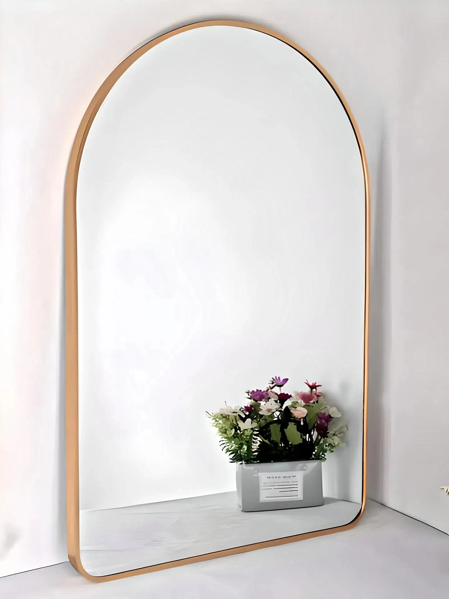 Half Rounded Metal Standing Mirror