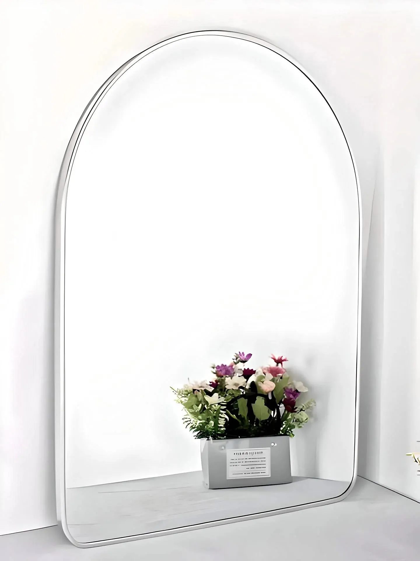 Half Rounded Metal Standing Mirror
