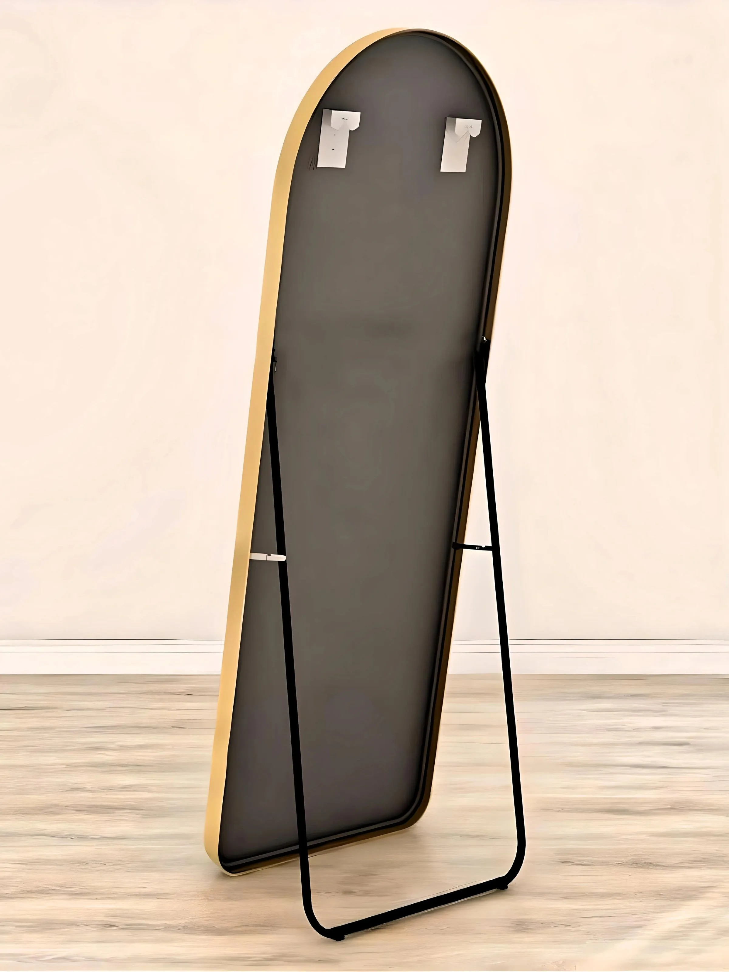 Half Rounded Metal Standing Mirror