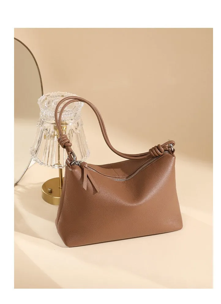 Head layer cowhide armpit large capacity single shoulder dumpling wrap 2896 khaki