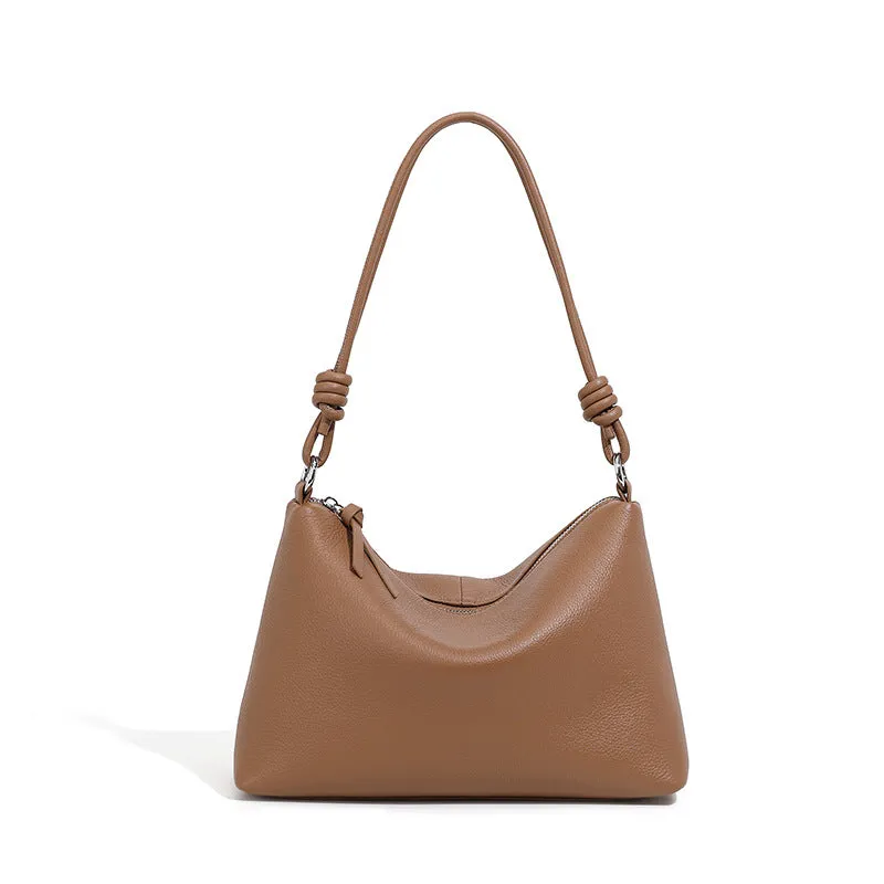 Head layer cowhide armpit large capacity single shoulder dumpling wrap 2896 khaki