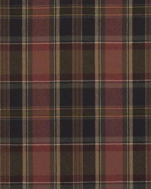 ISKO RED BROWN BLACK PLAID FABRIC