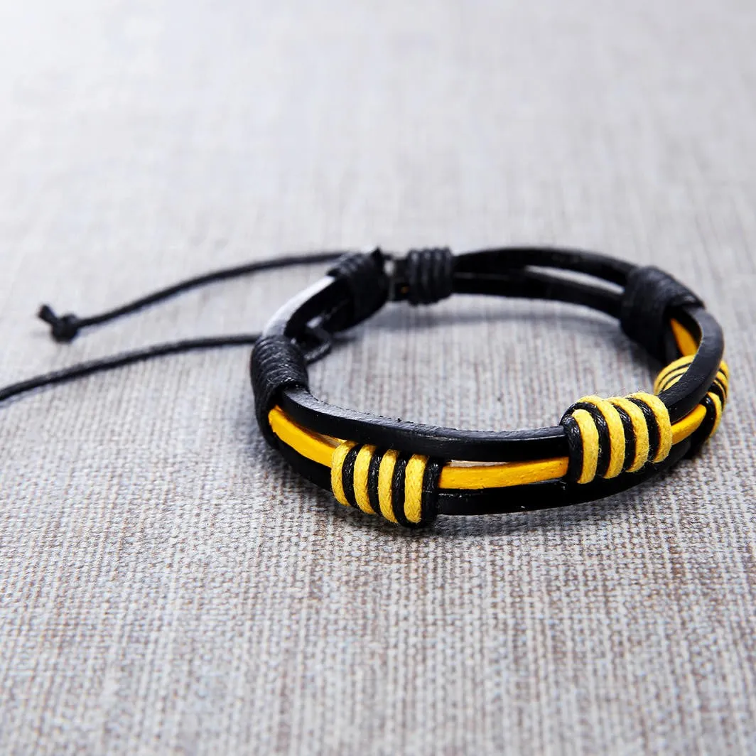 MAD MAN YELLOW FERRARI LEATHER BRACELET