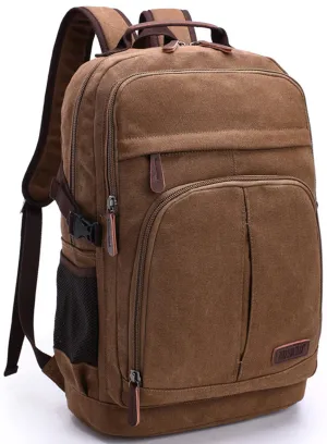 Mens Canvas Backpack Laptop Bookbag