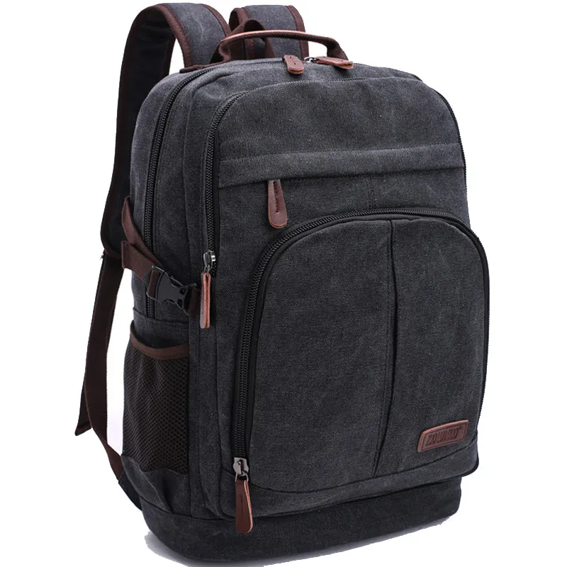 Mens Canvas Backpack Laptop Bookbag
