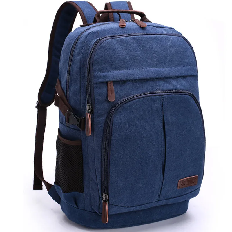 Mens Canvas Backpack Laptop Bookbag