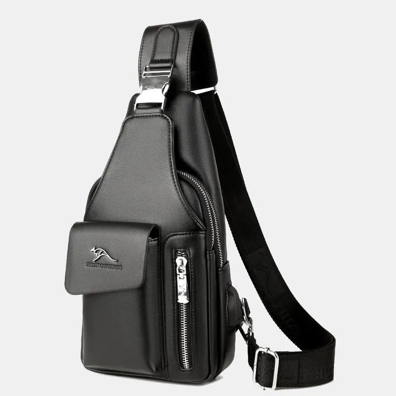 Multi-Compartment Wearing-Resisting Sling Bag with USB Charging Port