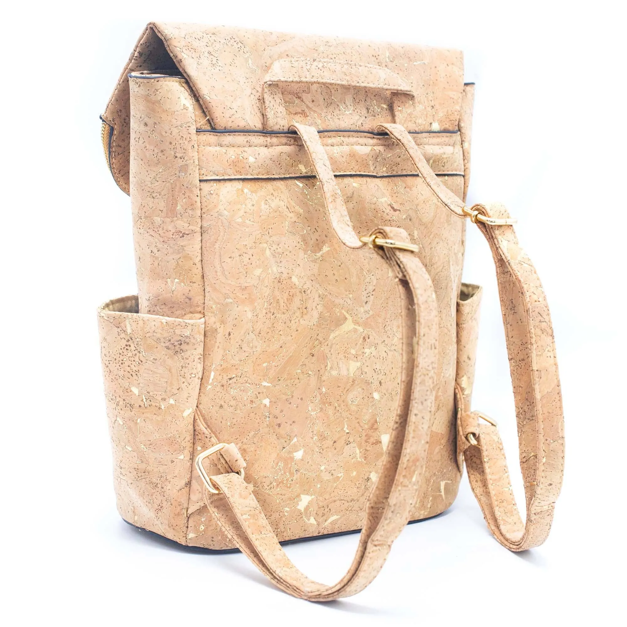 Natural cork Molten Gold Flap Daily Bag-BAG-2090