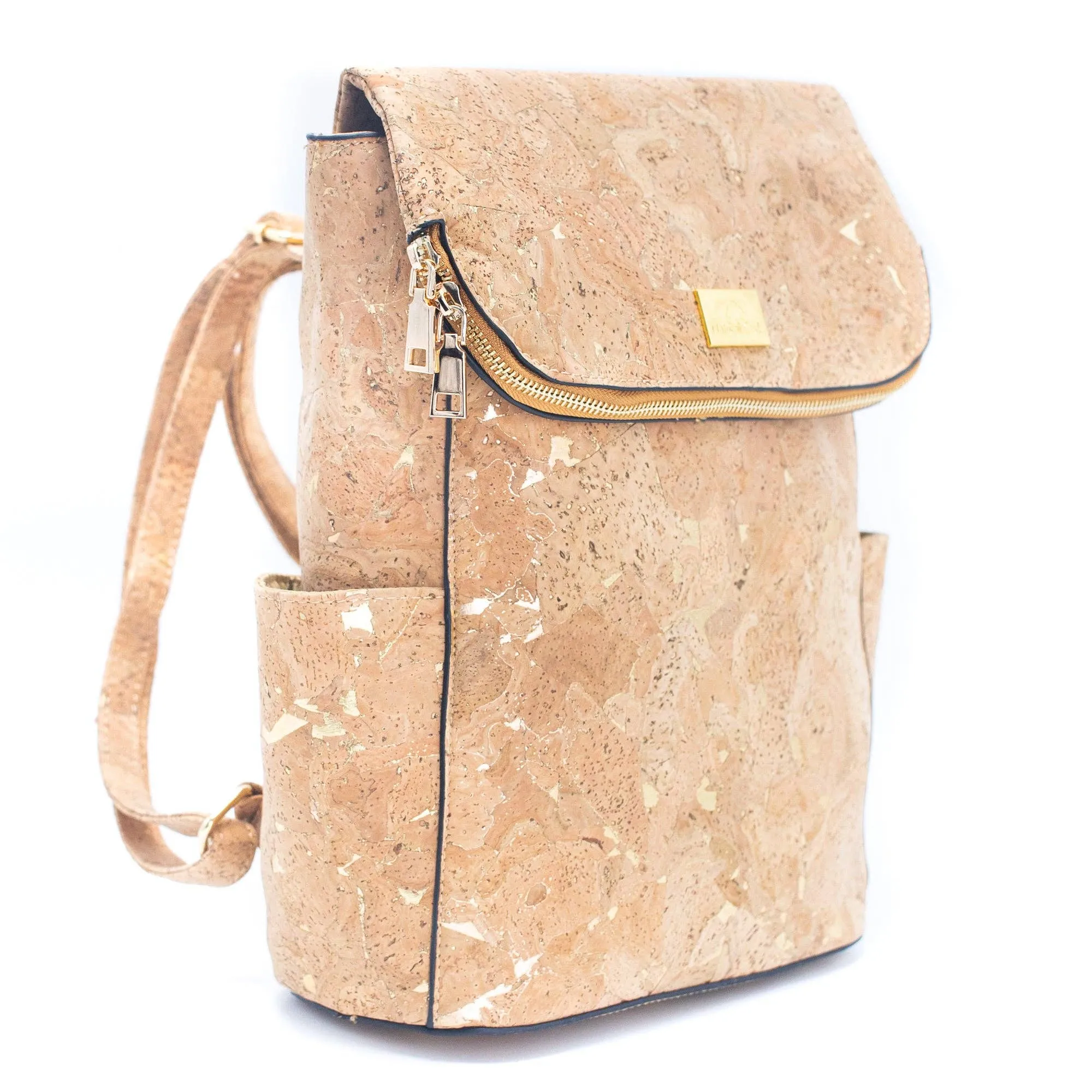 Natural cork Molten Gold Flap Daily Bag-BAG-2090