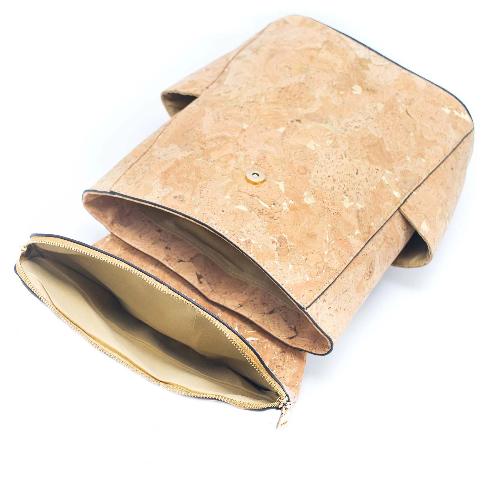 Natural cork Molten Gold Flap Daily Bag-BAG-2090