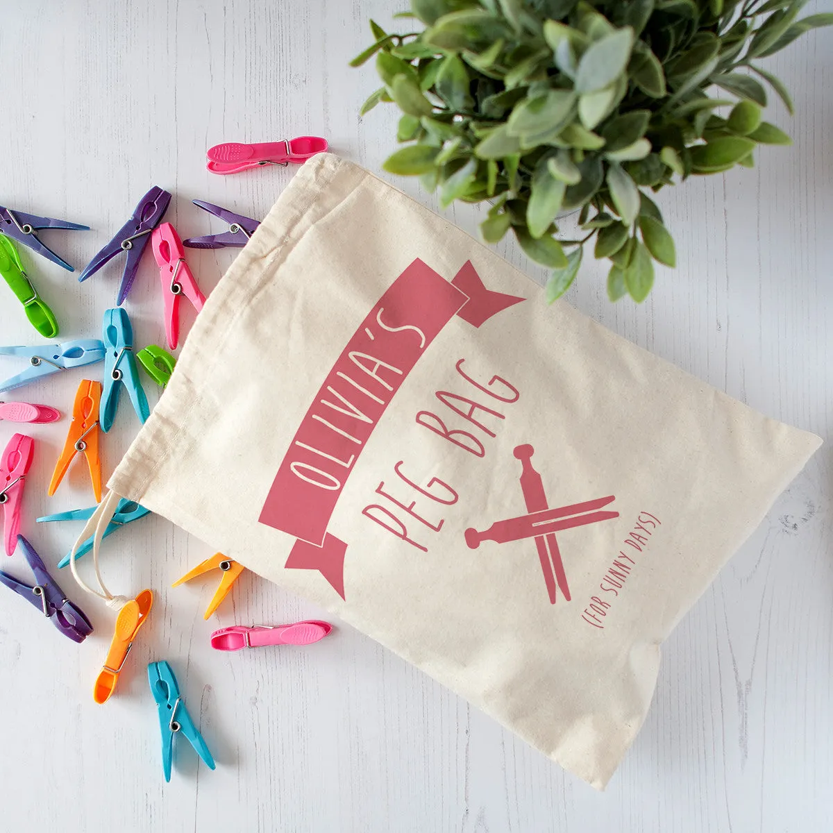 Personalised Retro Style Peg Bag