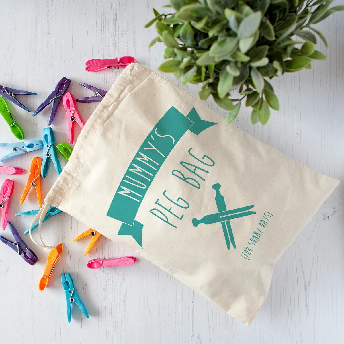 Personalised Retro Style Peg Bag