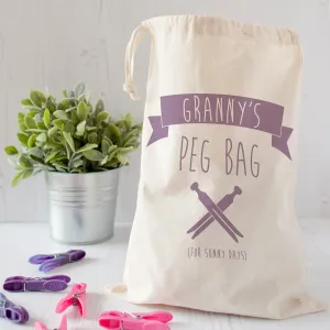 Personalised Retro Style Peg Bag
