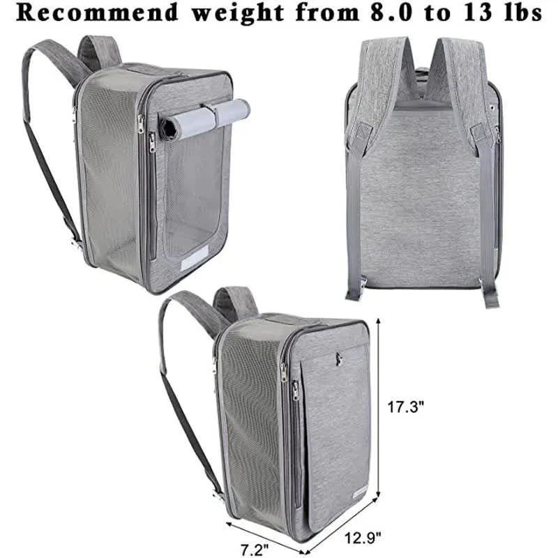 Pet Backpack Carrier Foldable Pet Backpack Handbag for Cats Small Dogs