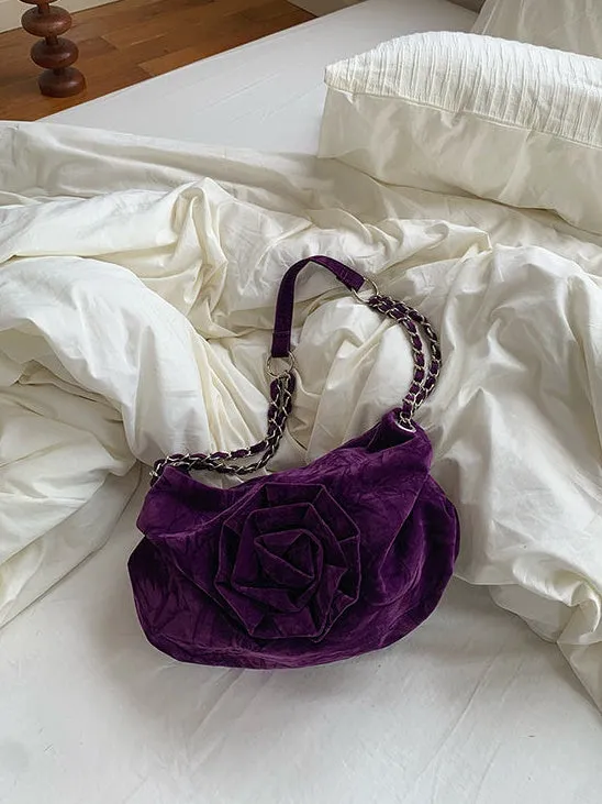 Rose Velvet Chain Bag
