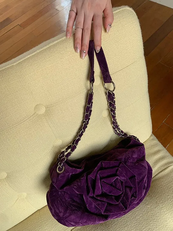 Rose Velvet Chain Bag
