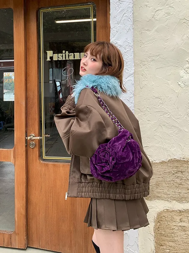 Rose Velvet Chain Bag