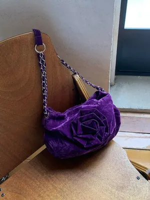 Rose Velvet Chain Bag