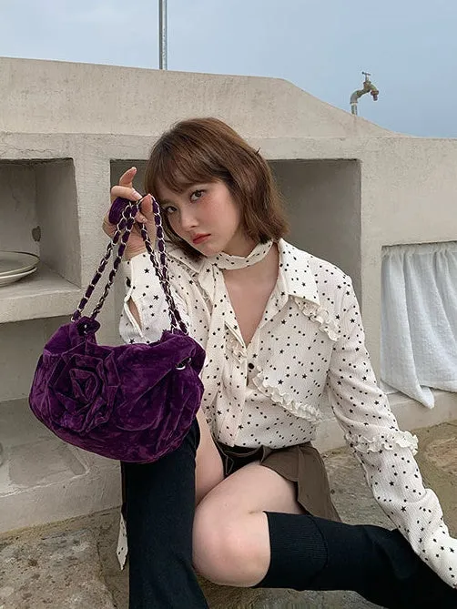 Rose Velvet Chain Bag