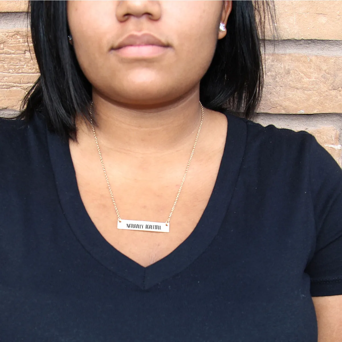 Silver Naturally Beautiful Bar Necklace