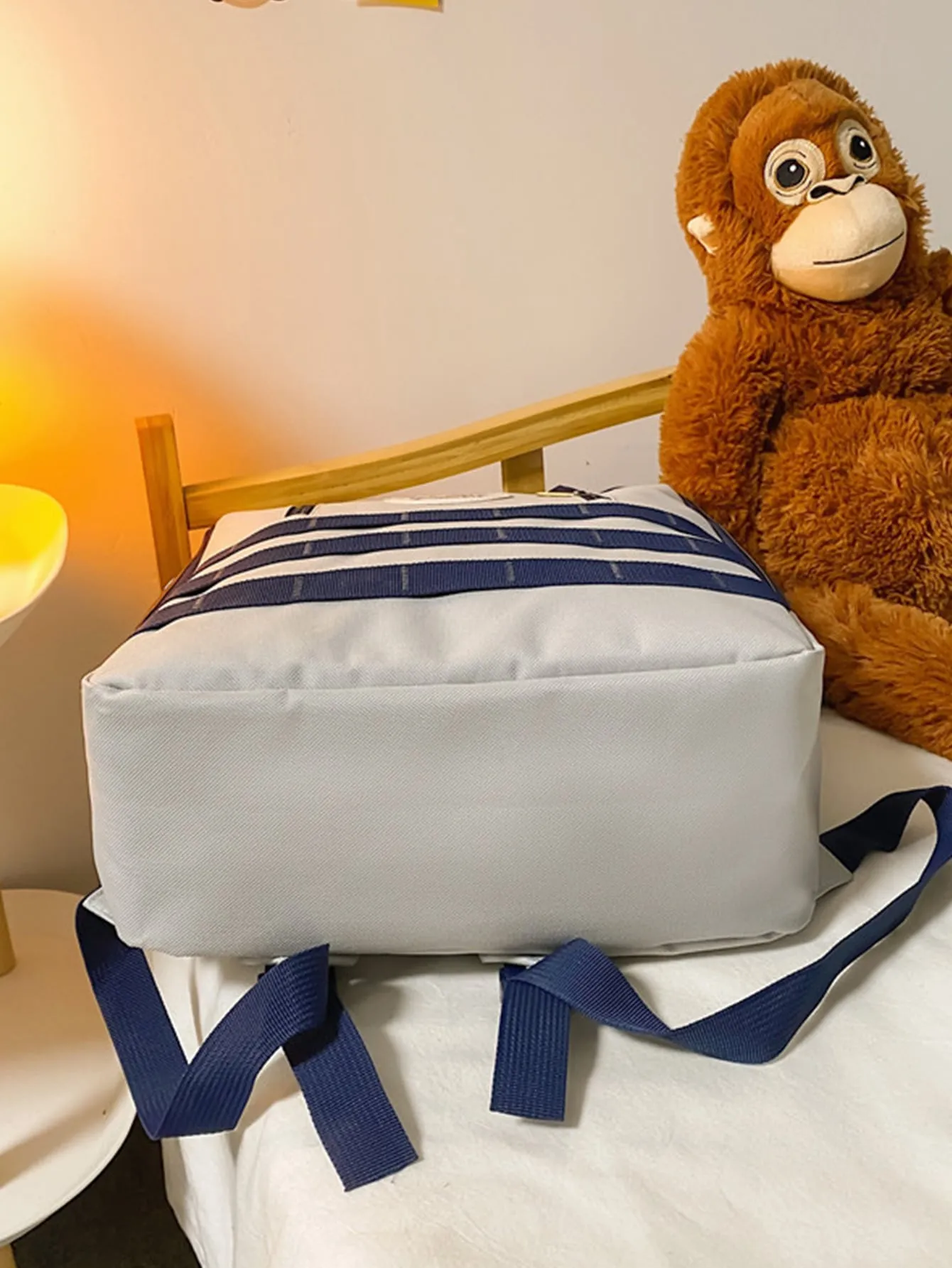 Striped Pattern Large Capacity Backpack