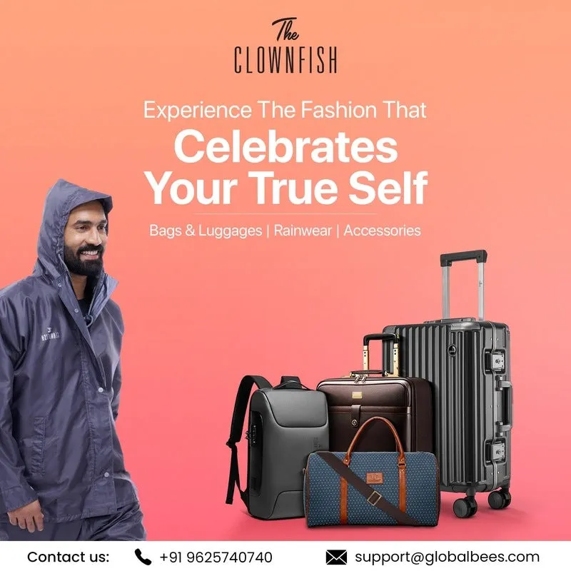 The Clownfish Aether Series Small: Cabin Trolley Bag - TSA Lock, 40L | 20 inch | Wine