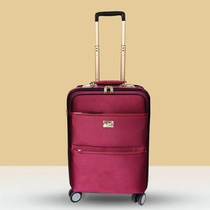 The Clownfish Aether Series Small: Cabin Trolley Bag - TSA Lock, 40L | 20 inch | Wine