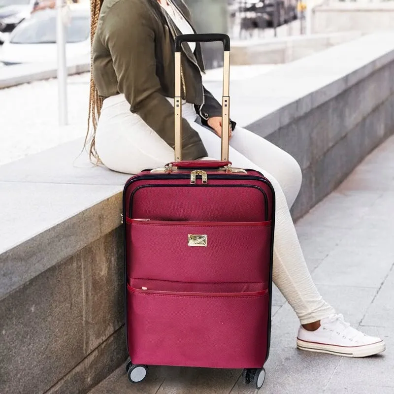 The Clownfish Aether Series Small: Cabin Trolley Bag - TSA Lock, 40L | 20 inch | Wine